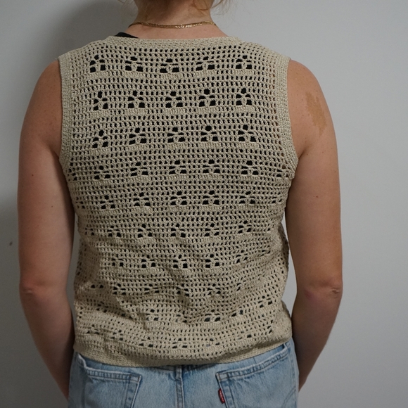 Vintage hand knit vest top - Picture 3 of 4